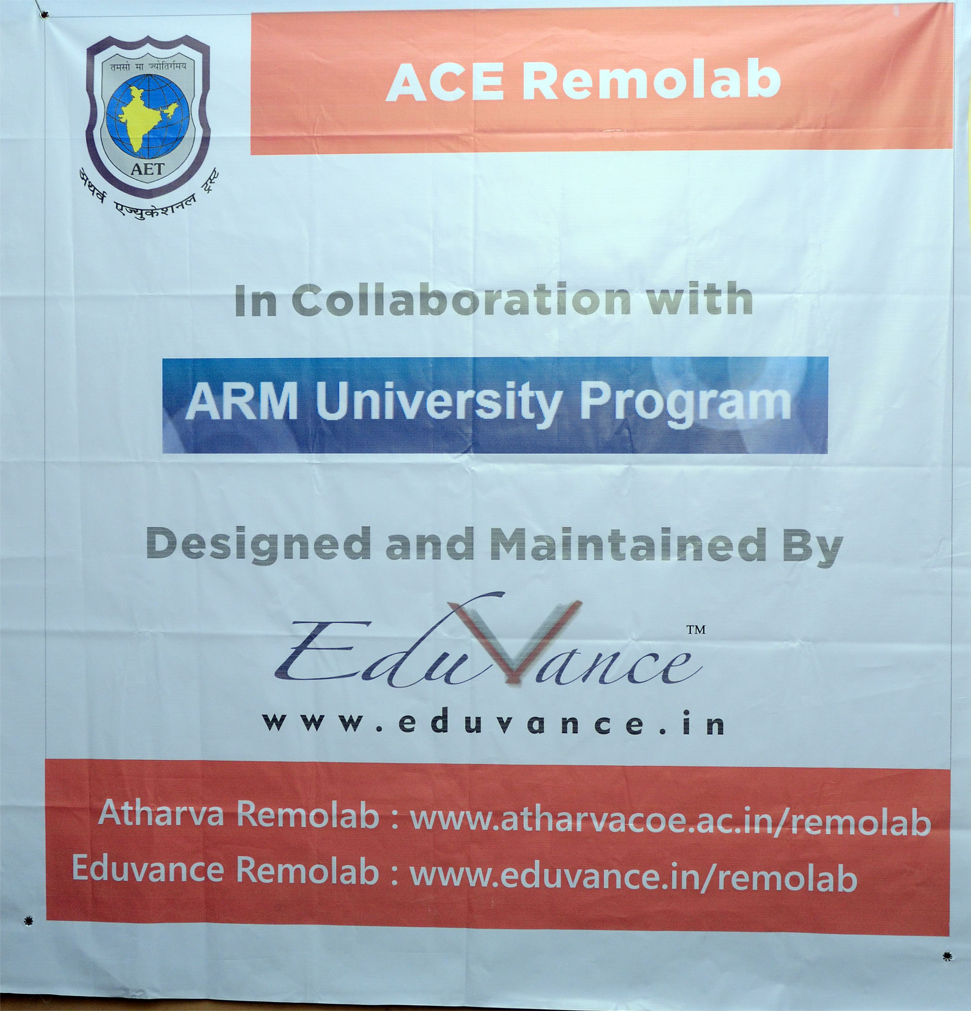 Atharva College of Engineering and Eduvance Remolab in collaboration with ARM University program is a first of its kind a lab that allows students to access Embedded lab that allows students to access Embedded platforms remotely. Platforms such as FPGA, Cypress Programmable SoC(PSoC) and ARM embed can easily be deployed for students. It is a scalable solution where an entire class can access the technology for mass scale skill development.  The Embedded Lab was inaugurated by Dr. SADANAND GULWADI, Global Manager, ARM University.