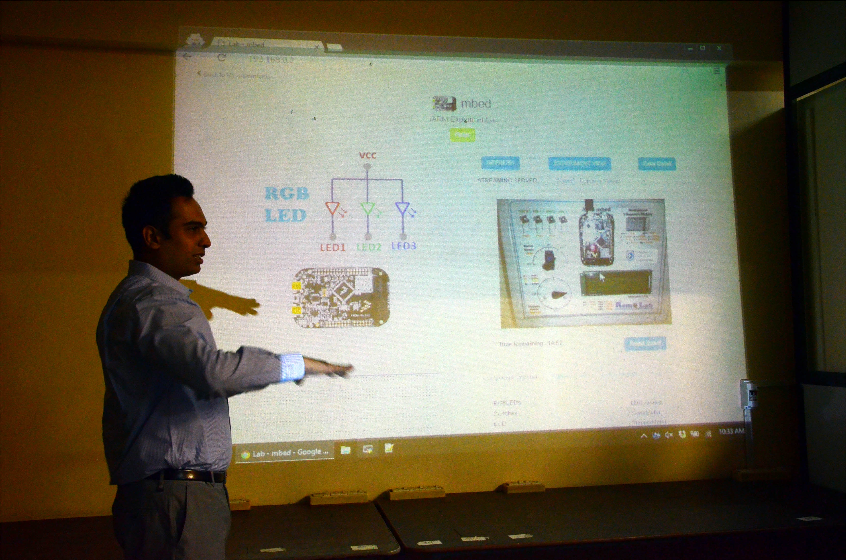Atharva College of Engineering and Eduvance Remolab in collaboration with ARM University program is a first of its kind a lab that allows students to access Embedded lab that allows students to access Embedded platforms remotely. Platforms such as FPGA, Cypress Programmable SoC(PSoC) and ARM embed can easily be deployed for students. It is a scalable solution where an entire class can access the technology for mass scale skill development.  The Embedded Lab was inaugurated by Dr. SADANAND GULWADI, Global Manager, ARM University.